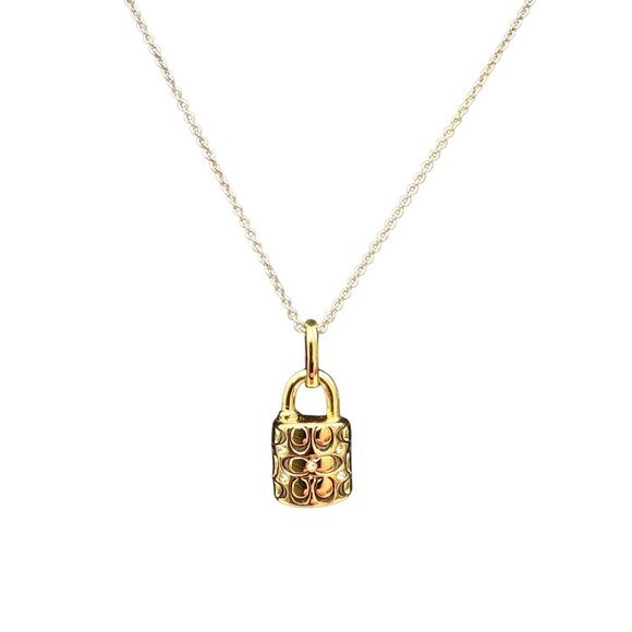 Coach Jewelry - Coach Quilted Padlock Pendant Necklace